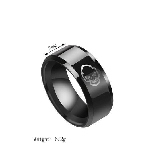 men black skull print ring - Picture 3 of 3